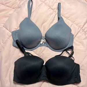 Victoria Secret bra bundle 2 lightly lined bras gray and black everyday wear